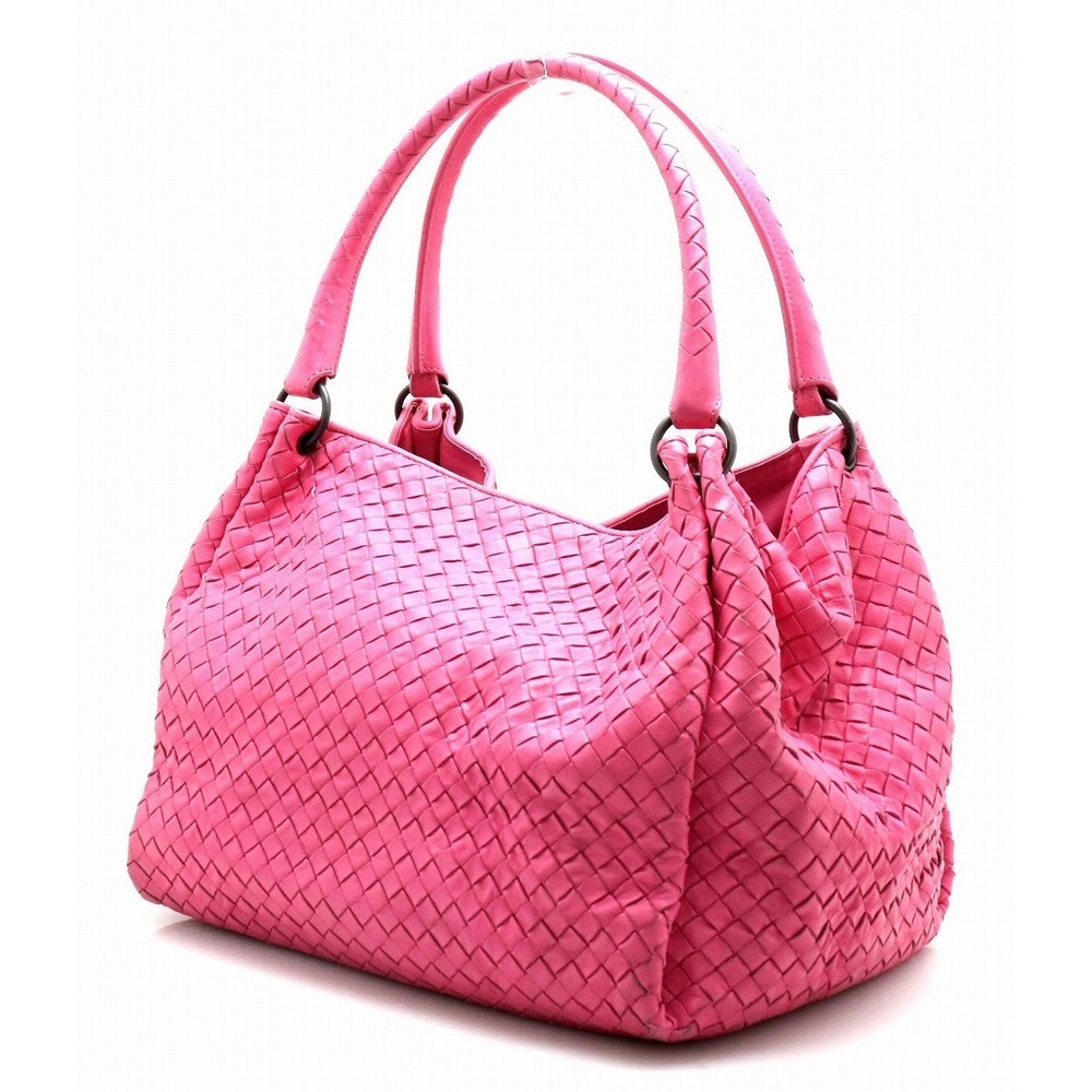 Bottega Veneta Handbag Shocking Pink Leather Intrecciato
